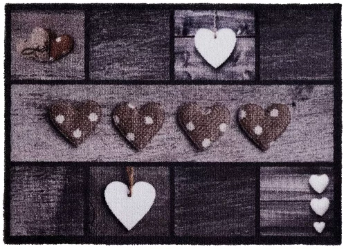 Sdim Πατάκι Εισόδου Μοκέτα με Αντιολισθητικό Υπόστρωμα Ambiance 890 4 Hearts 50x75εκ. Πάχους 8mm - -