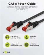 GOOBAY καλώδιο δικτύου 68701, CAT 6 S/FTP, copper, 250MHz, 50m, μαύρο