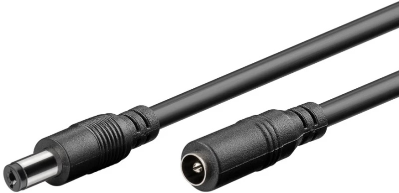 GOOBAY καλώδιο προέκτασης τροφοδοσίας 76671, 5.5x2.1mm, 5m, μαύρο