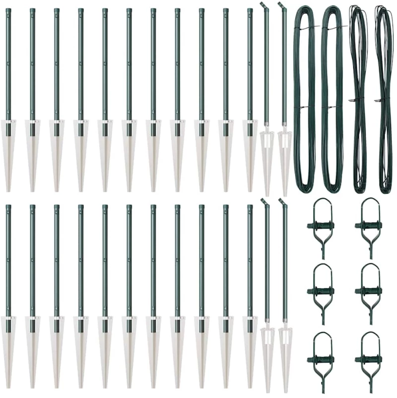 vidaXL Στύλος Περιφράξεων Άλλο 26 pcs Γκρι 3,2 x 3,2 x 80 εκ Ατσάλι