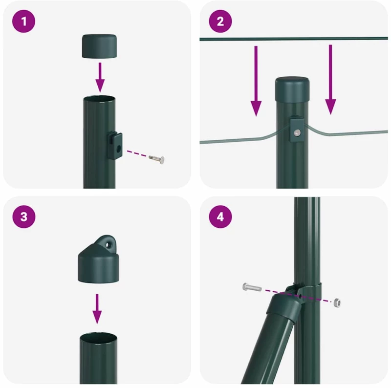 vidaXL Στύλος Περιφράξεων Άλλο 26 pcs Γκρι 3,2 x 3,2 x 80 εκ Ατσάλι