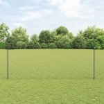 vidaXL Τείχος και Πόστ Γκρι 1,5 x 10 m Ατσάλι