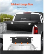 VEVOR Crossover Tool Box 69x12x14 In Heavy Duty Aluminum Toolbox for Truck Bed