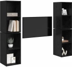 vidaXL Σετ επίπλου τηλεόρασης 4 pcs Μαύρη Οξυά 37 x 37 x 72 εκ