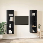 vidaXL Σετ επίπλου τηλεόρασης 4 pcs Μαύρη Οξυά 37 x 37 x 72 εκ