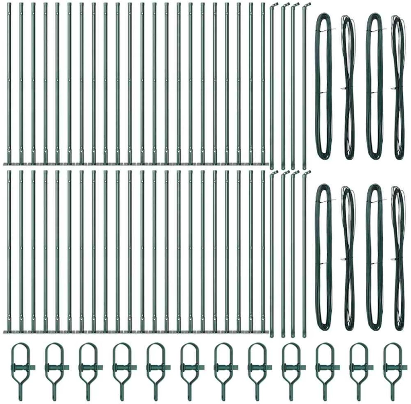 vidaXL Στύλος Περιφράξεων Άλλο 52 pcs Γκρι 3,2 x 3,2 x 70 εκ Ατσάλι