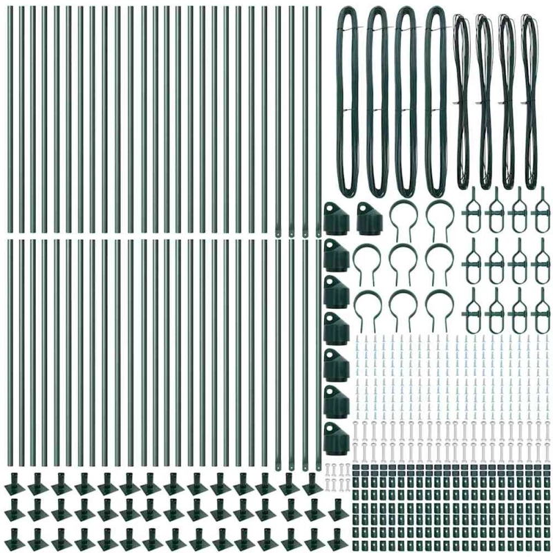 vidaXL Στύλος Περιφράξεων Άλλο 52 pcs Γκρι 3,2 x 3,2 x 70 εκ Ατσάλι