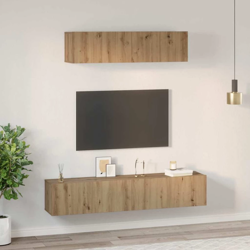 vidaXL Σετ επίπλου τηλεόρασης 4 pcs Artisan Oak Επεξεργασμένο ξύλο