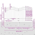 vidaXL Φράχτης Κήπου Λευκό 165 cm Ατσάλι με Επικάλυψη Πούδρας