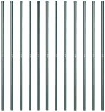 vidaXL Πό posts φράχτη 12 pcs Πράσινο Ατσάλι με Επικάλυψη Πούδρας