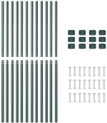 vidaXL Πό posts φράχτη 12 pcs Πράσινο Ατσάλι με Επικάλυψη Πούδρας