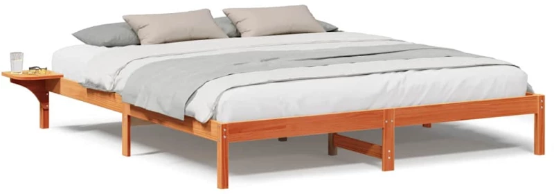 vidaXL Σκελετός Κρεβατιού Κερωτό καφέ 200 x 200 cm