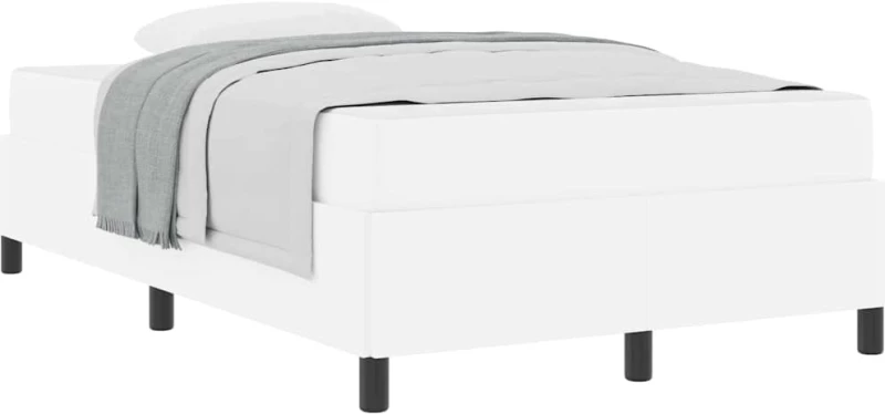 vidaXL Σκελετός Κρεβατιού με στρώμα Λευκό 120 x 190 cm ύφασμα