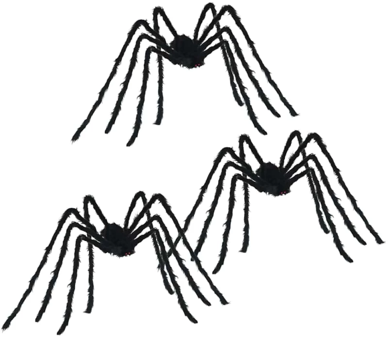 vidaXL Διακόσμηση Halloween Αράχνη 3 pcs Μαύρο 200 cm