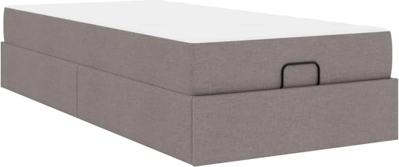 vidaXL Σκελετός Κρεβατιού με στρώμα Taupe 100 x 200 cm ύφασμα