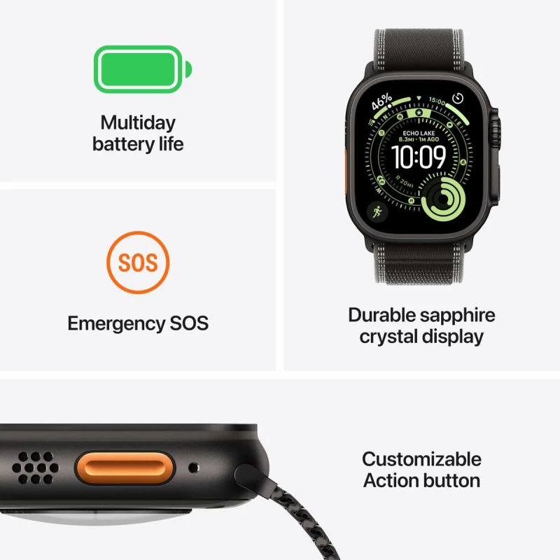 Smartwatch Apple Μαύρο 49 mm