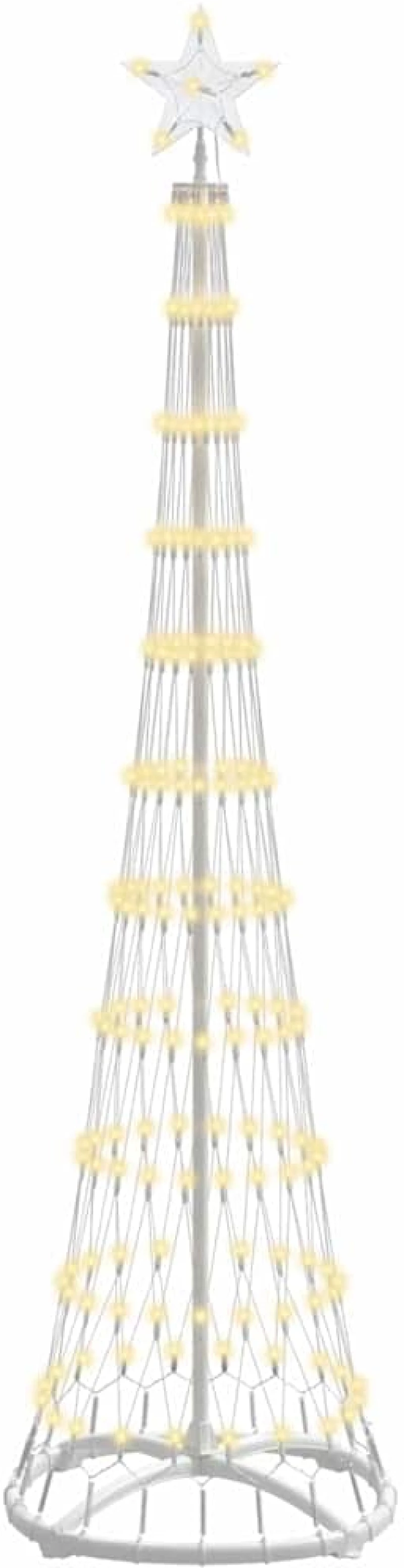 vidaXL LED Χριστουγεννιάτικο Δέντρο Θερμό λευκό 51 x 51 x 190 εκ