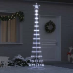 vidaXL LED Χριστουγεννιάτικο Δέντρο Ψυχρό λευκό 70 x 70 x 250 εκ