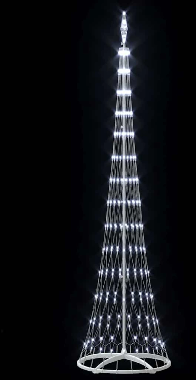 vidaXL LED Χριστουγεννιάτικο Δέντρο Ψυχρό λευκό 70 x 70 x 250 εκ