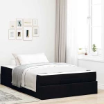 vidaXL Σκελετός Κρεβατιού με στρώμα Μαύρο 120 x 190 cm ύφασμα