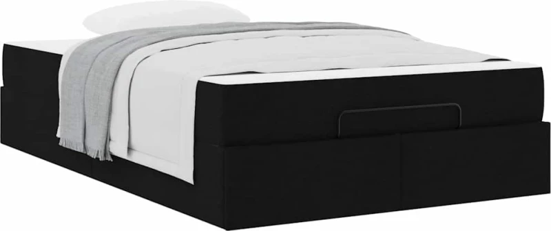 vidaXL Σκελετός Κρεβατιού με στρώμα Μαύρο 120 x 190 cm ύφασμα