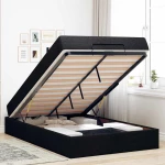 vidaXL Σκελετός Κρεβατιού με στρώμα Μαύρο 120 x 190 cm ύφασμα