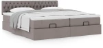 vidaXL Οθωμανικό κρεβάτι με στρώματα Taupe 160x200cm ύφασμα