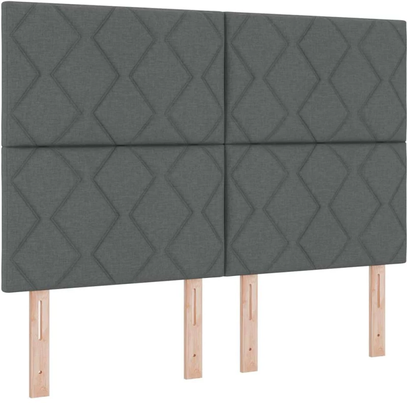 vidaXL Κρεβάτι με ελατήρια με στρώμα Γκρι 140 x 190 cm ύφασμα