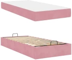 vidaXL Σκελετός Κρεβατιού με στρώμα Ροζ 80 x 200 cm Βελούδο