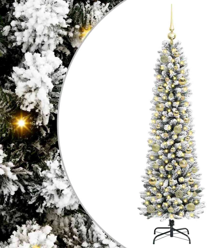 vidaXL Τεχνητό Χριστουγεννιάτικο Δέντρο με 150 LED Λευκό 150 cm