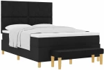vidaXL Κρεβάτι με ελατήρια με στρώμα Μαύρο 140 x 190 cm ύφασμα