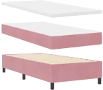 vidaXL Κρεβάτι με ελατήρια με στρώμα Ροζ 100 x 200 cm Βελούδο