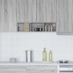 vidaXL Κρεμαστό ντουλάπι Riga Γκρίζο Σονομα 20 x 29,5 x 80 εκ.