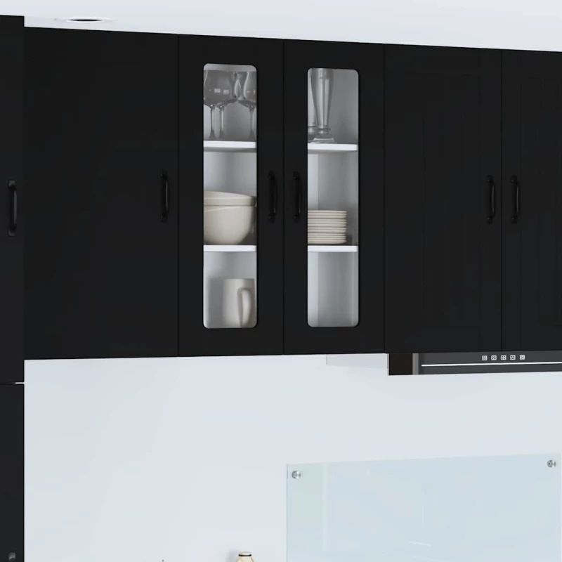 vidaXL Ντουλάπα Κουζίνας Μαύρο 60 x 31 x 80 εκ. Επεξεργασμένο ξύλο