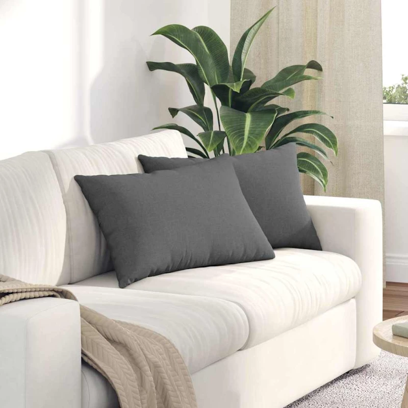 vidaXL Μαξιλάρι Καναπέ 2 pcs Σκούρο Γκρι 60 x 40 cm ύφασμα