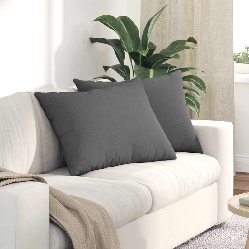 vidaXL Μαξιλάρι Καναπέ 2 pcs Σκούρο Γκρι 70 x 50 cm ύφασμα