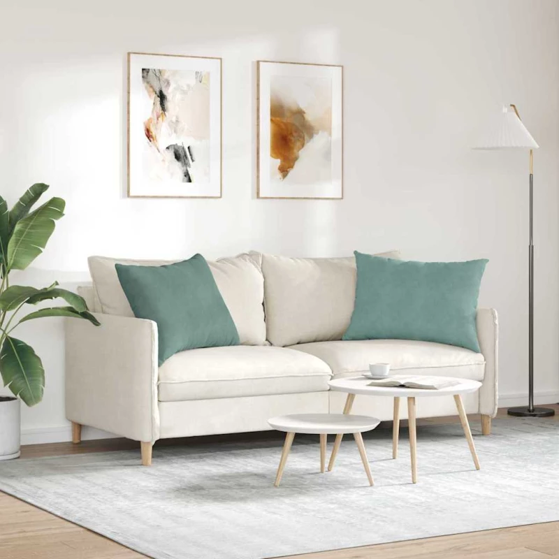 vidaXL Μαξιλάρι Καναπέ 2 pcs Θαλασσί 70 x 50 cm Υφασμάτινο Κορντουρά