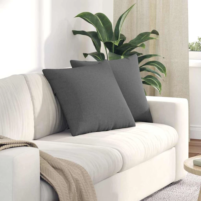 vidaXL Μαξιλάρι Καναπέ 2 pcs Σκούρο Γκρι 50 x 50 cm ύφασμα