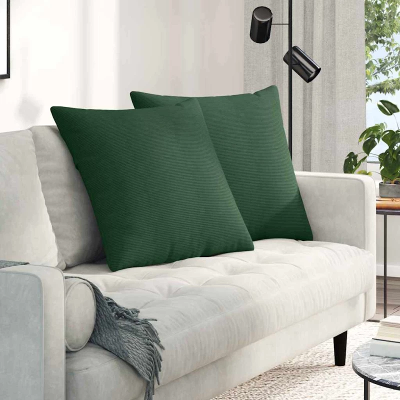 vidaXL Μαξιλάρι Καναπέ 2 pcs Σκούρο Πράσινο 80 x 80 cm