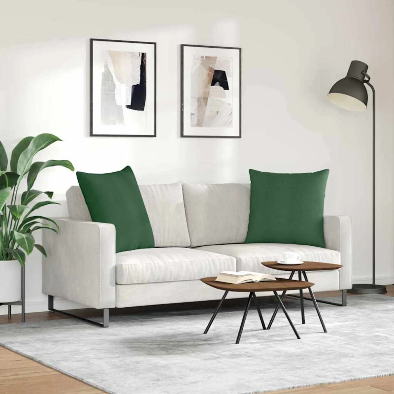 vidaXL Μαξιλάρι Καναπέ 2 pcs Σκούρο Πράσινο 80 x 80 cm