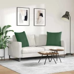 vidaXL Μαξιλάρι Καναπέ 2 pcs Σκούρο Πράσινο 80 x 80 cm