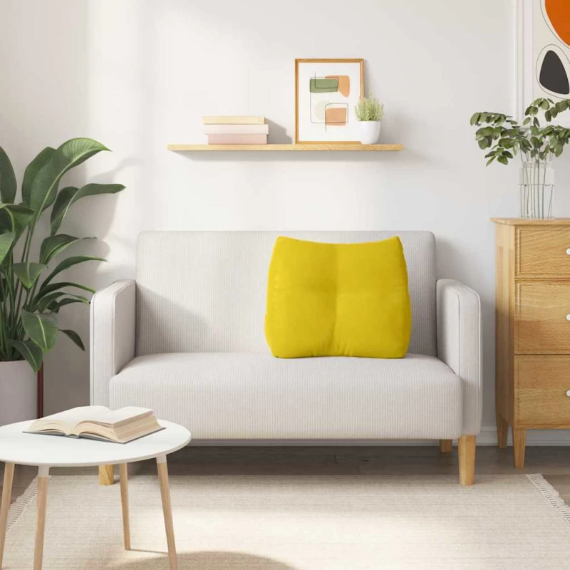 vidaXL Μαξιλάρι Πλάτης Κίτρινο 60 x 24 x 50 εκ Βελούδο