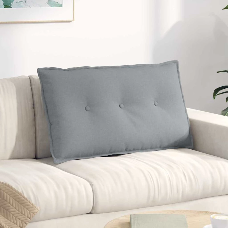 vidaXL Μαξιλάρι Πλάτης Ανοιχτό γκρι 80 x 19 x 50 εκ ύφασμα