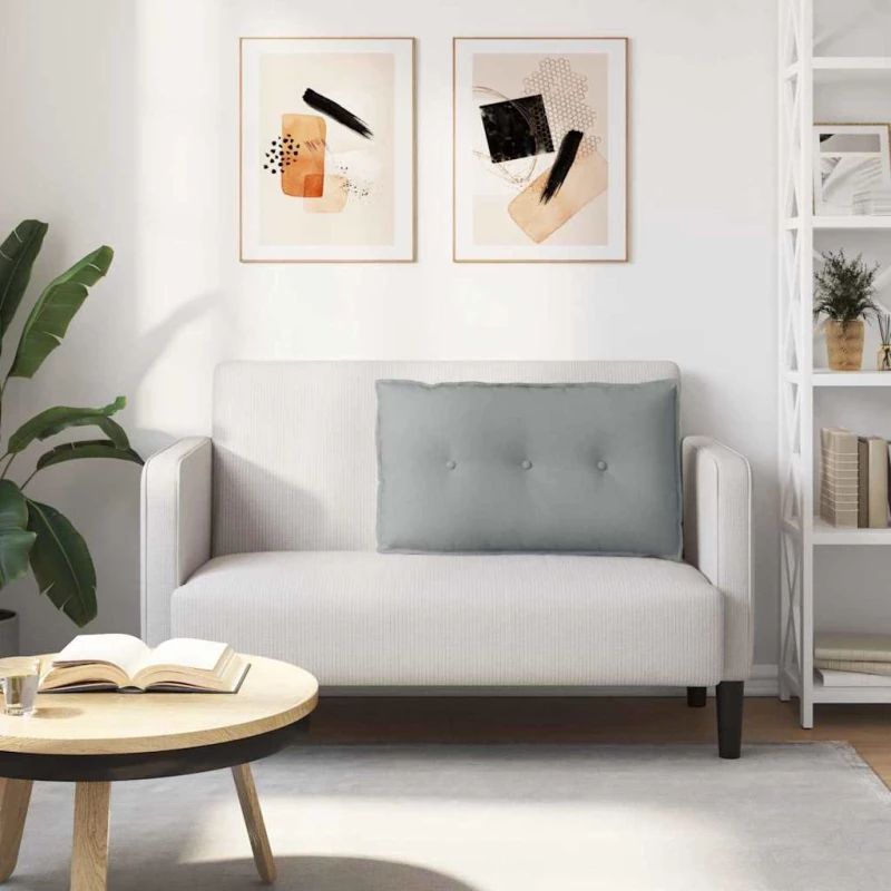 vidaXL Μαξιλάρι Πλάτης Ανοιχτό γκρι 80 x 19 x 50 εκ ύφασμα