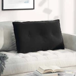 vidaXL Μαξιλάρι Πλάτης Μαύρο 80 x 50 cm Υφασμάτινο Κορντουρά