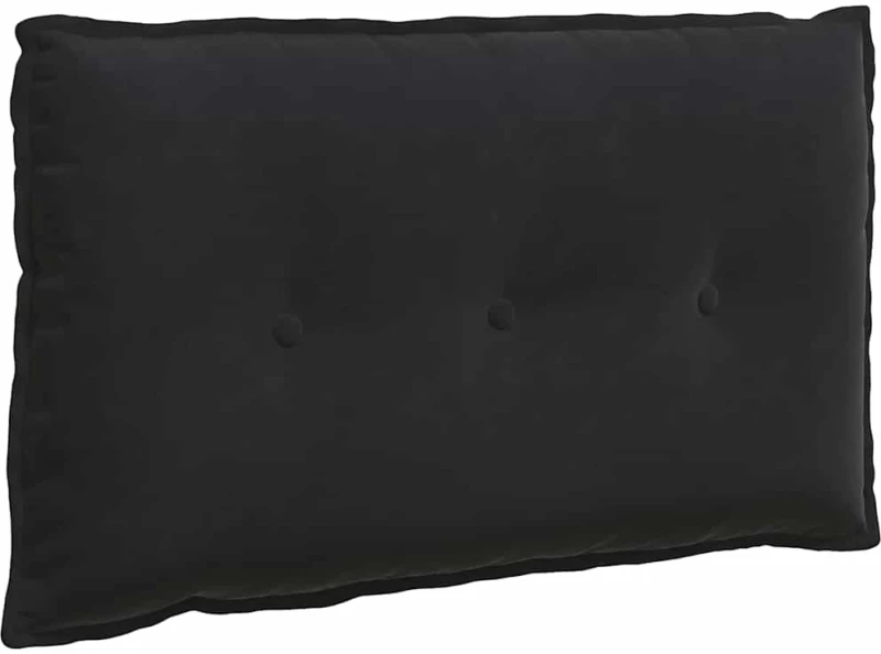 vidaXL Μαξιλάρι Πλάτης Μαύρο 80 x 50 cm Υφασμάτινο Κορντουρά