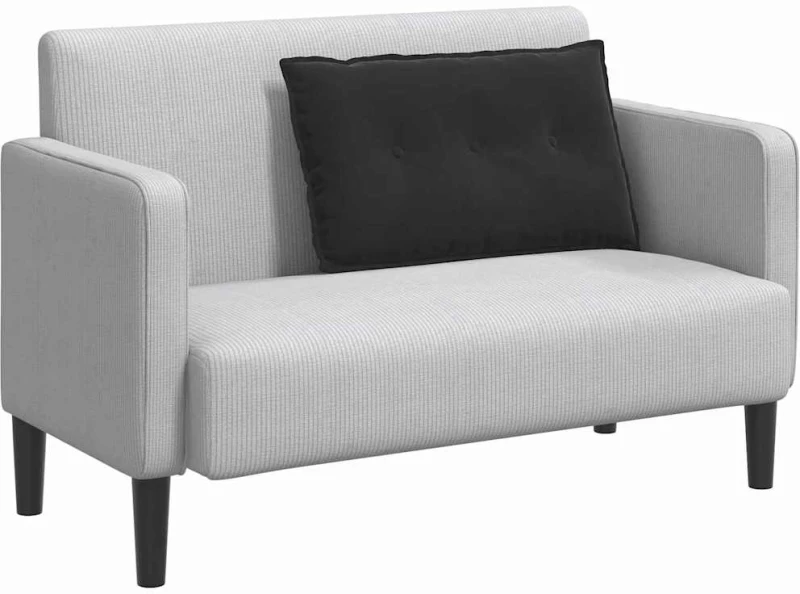 vidaXL Μαξιλάρι Πλάτης Μαύρο 80 x 50 cm Υφασμάτινο Κορντουρά