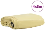 vidaXL Τέντα 650g / m² Μπεζ 4 x 8 m Καμβάς με επικάλυψη PVC