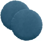 vidaXL Μαξιλάρια καθισμάτων 2 pcs Μπλε Ø 40 x 13 εκ. Βελούδο