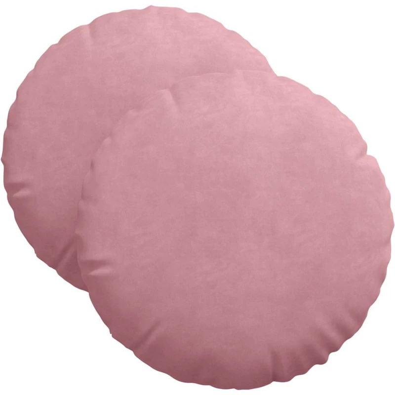 vidaXL Μαξιλάρια καθισμάτων 2 pcs Ροζ Ø 40 x 13 εκ. Βελούδο